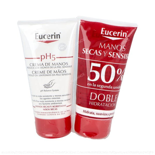 Eucerin PH5 Crema Manos DUPLO, pack ahorro para piel sensible