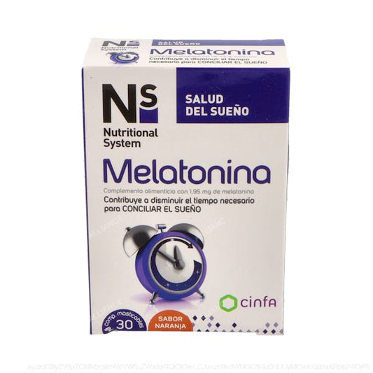 NS Melatonina 30 Comprimidos Masticables Naranja 1,95 mg