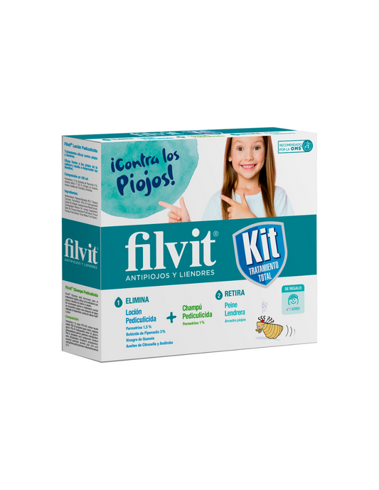 PACK ANTI-POUX FILVIT : LOTION + SHAMPOOING ET PEIGNE-POUSSES