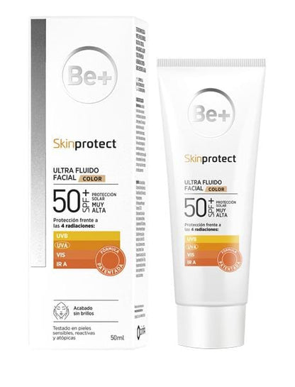 Be+ Crème solaire visage ultrafluide Teinte SPF 50+ 50 ml