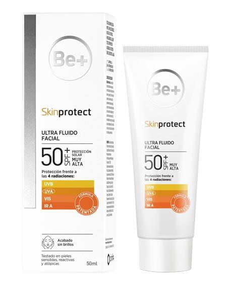 Be+ Crème solaire visage ultrafluide SPF 50+ 50 ml Incolore